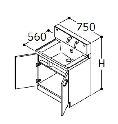 画像1: TOTO 洗面化粧台 【LDSWB075CAGJN1A】 サクア 2枚扉タイプ きれい除菌水 間口750 洗面ボウル高さ850 扉カラーホワイト 受注生産品 [♪■§]