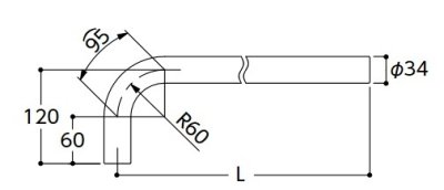 画像2: 住宅用屋外手すり TOTO　TS139CE2　 片端エンドバー 2000mm [♪■]