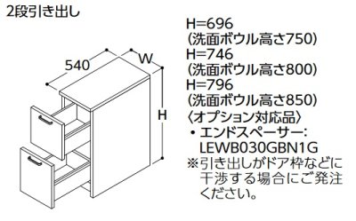 画像1: TOTO フロアキャビネット 【LBWB025AKG1A】 サクア 2段引き出し 間口250 実寸法：260mm 洗面ボウル高さ750 扉カラー ホワイト 受注生産品 [♪■§]