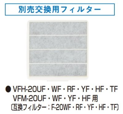 画像1: 換気扇部材 日本キヤリア/旧東芝 F-20UF 交換用フィルター（3枚入）