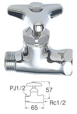 水栓金具 三栄水栓　JV21A-2A-13　化粧バルブ2型 ストレート形止水栓