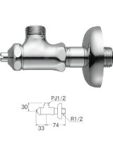 水栓金具 三栄水栓　JV22AD-X2A-13　D式止水栓本体 ストレート形止水栓・バルブ