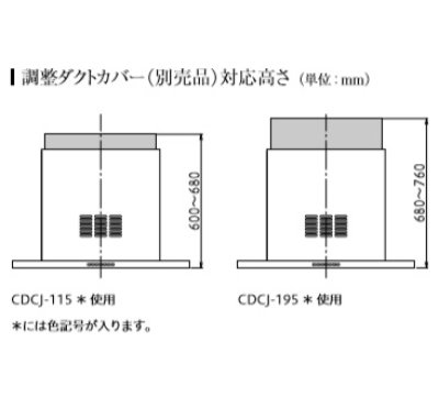 画像2: 富士工業/FUJIOH 【CDCJ-115 S】 調整ダクトカバー ステンレス 換気扇 レンジフード アリアフィーナ 別売品 ※受注生産品 [♪∈§]