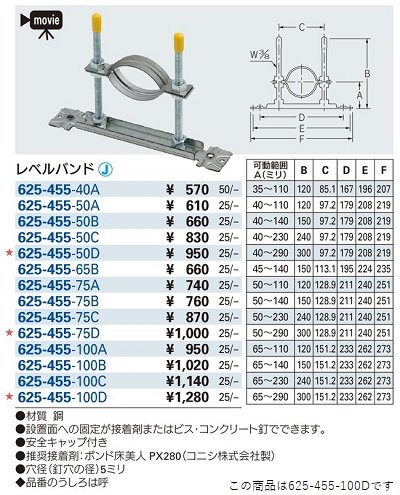 画像2: 水栓金具 カクダイ　625-455-100D　レベルバンド [□]