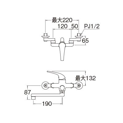 画像2: 水栓金具 三栄水栓　SK170S5K-13　シングルシャワー混合栓 バスルーム用 節水水栓 寒冷地用