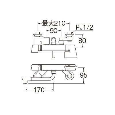 画像2: 水栓金具 三栄水栓　SK181AD-13　壁付サーモシャワー混合栓 バスルーム用 節水水栓