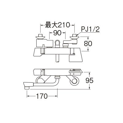 画像2: 水栓金具 三栄水栓　SK181ADK-13　壁付サーモシャワー混合栓 バスルーム用 節水水栓 寒冷地用