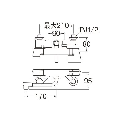 画像2: 水栓金具 三栄水栓　SK181ADCT5-13　壁付サーモシャワー混合栓 バスルーム用 節水水栓