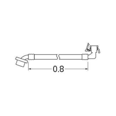 画像2: 洗面所 三栄水栓　PT1700-1-0.8　自動洗濯機給水ホースL型 洗濯機用