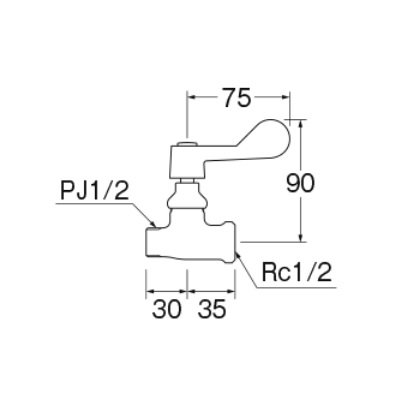 画像2: 水栓金具 三栄水栓　V2111-13　厨房用化粧バルブ