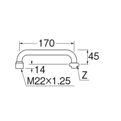 画像2: 水栓金具 三栄水栓　PA20S-60X-16　シャワー横形パイプ