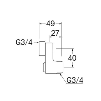 画像2: 水栓金具 三栄水栓　PU3-75XS-40　後付け偏心管