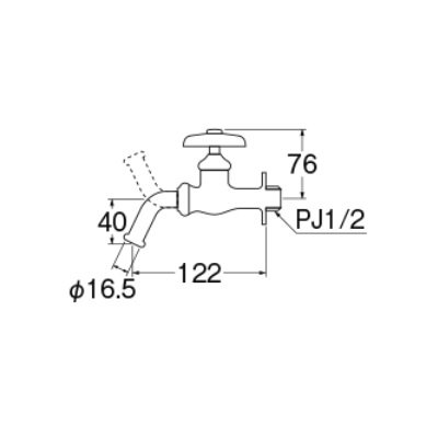 画像2: 水栓金具 三栄水栓　Y120WK-13　万能ホーム水栓(凍結防止付) 寒冷地用