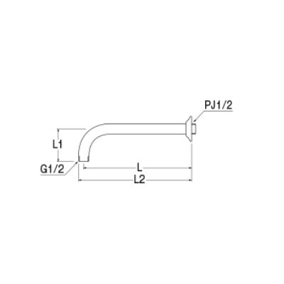 画像2: 水栓金具 三栄水栓　S104-63X2-MDP　シャワーアーム バスルーム用 マットブラック