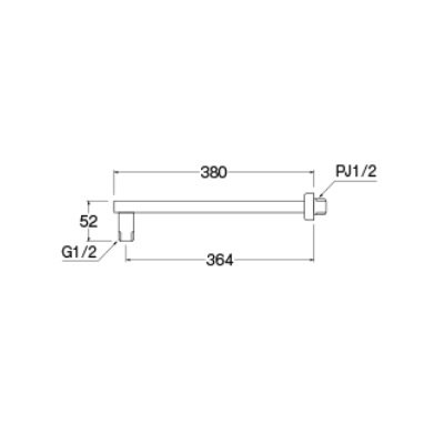 画像2: 水栓金具 三栄水栓　S104-63X1-MDP　シャワーアーム バスルーム用 マットブラック