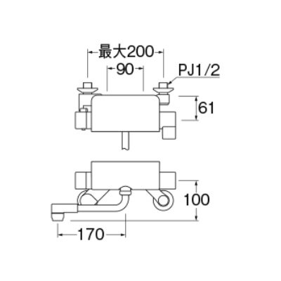 画像2: 水栓金具 三栄水栓　SK1821D-13　サーモシャワー混合栓 バスルーム用