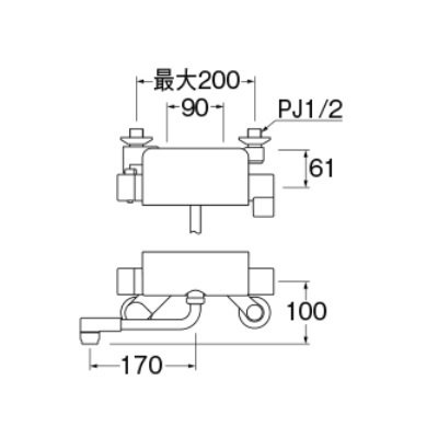 画像2: 水栓金具 三栄水栓　SK1821DK-13　サーモシャワー混合栓 バスルーム用  寒冷地用