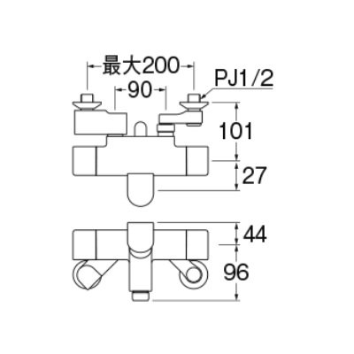 画像2: 水栓金具 三栄水栓　SK1816T2-13　サーモシャワー混合栓(自閉式) バスルーム用