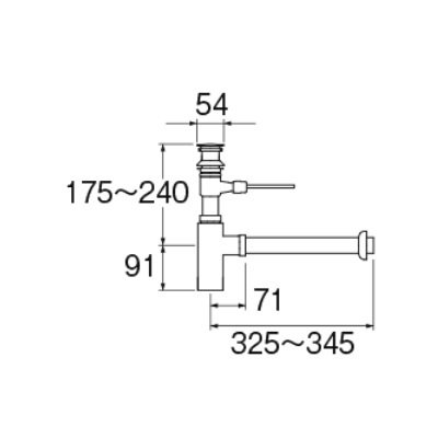 画像2: 洗面所 三栄水栓　H761F-X-MWP-32　ボトルトラップ本体 洗面所用 マットホワイト 受注生産品 [§]