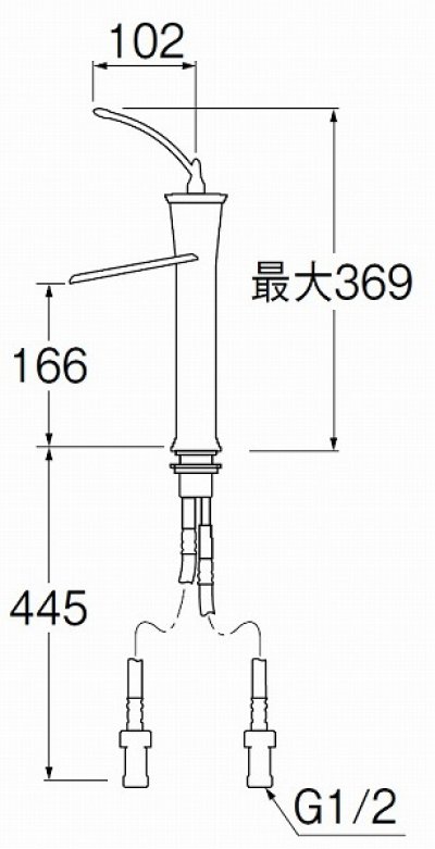 画像2: 水栓金具 三栄水栓　K4791NJV-13　ワンホールシングルレバー式 シングルワンホール混合栓 洗面所用