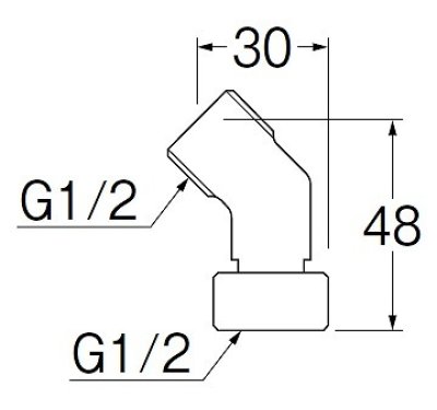 画像2: 水栓金具 三栄水栓　PT843-2S-13　配管用品 片ナット付45°エルボ 2個入