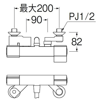 画像2: 水栓金具 三栄水栓　SK18CK-S5-N　壁付サーモスタット式 サーモシャワー混合栓 バスルーム用 寒冷地用