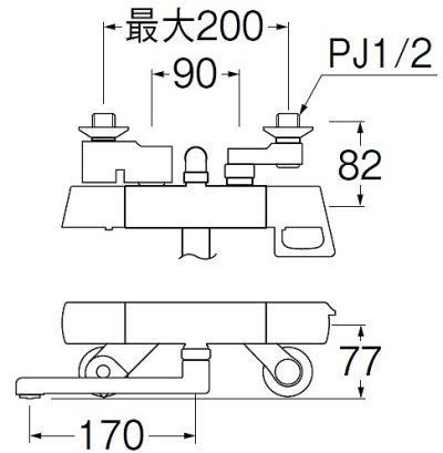 画像2: 水栓金具 三栄水栓　SK18141-S9L17　壁付サーモスタット式 サーモシャワー混合栓 バスルーム用