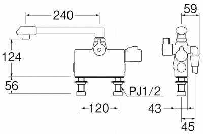 画像2: 水栓金具 三栄水栓　SK780D-W-13　台付サーモスタット式 サーモデッキシャワー混合栓 バスルーム用