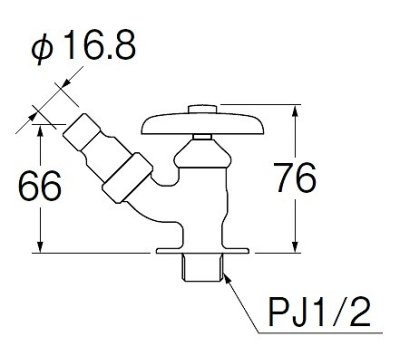 画像2: 水栓金具 三栄水栓　Y806K-13　単水栓 散水栓 寒冷地用