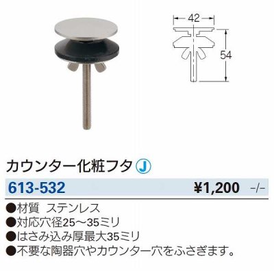 画像2: 水栓金具 カクダイ　613-532　カウンター化粧フタ [□]