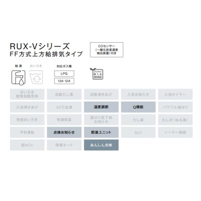 画像2: リンナイ 【RUX-V2005SFFUA(A) プロパン用】 ガス給湯専用機 20号 音声ナビ F F方式・屋内壁掛型 20A [■]