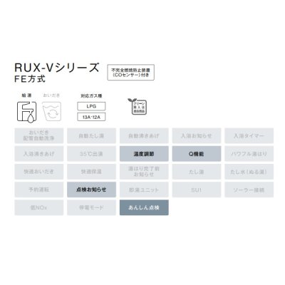 画像2: リンナイ 【RUX-V1605SWFA(B)-E プロパン用】 ガス給湯専用機 16号 音声ナビ FE方式・屋内壁掛型 20A [■]