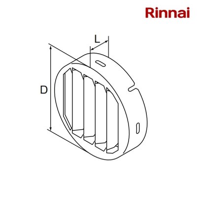 画像1: リンナイ【ROP-RUA-15A 24-8301】排気流速アップ関連オプション 斜方排気アダプタ φ81.5×24 ガス給湯器 部材 [■]