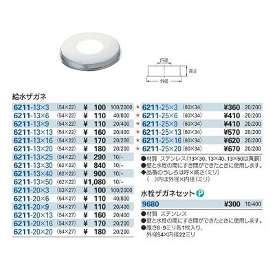 画像2: 水栓金具 部品　カクダイ　6211-25×3 給水ザガネ