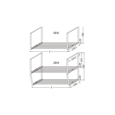 画像1: onedo/ワンド/旧マイセット 水切棚 1200X1段 各種器具 水切棚 1段吊 【本体同時購入のみ】 [♪]