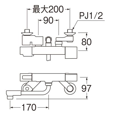 画像2: 水栓金具 三栄水栓　SK1811　サーモシャワー混合栓 壁付