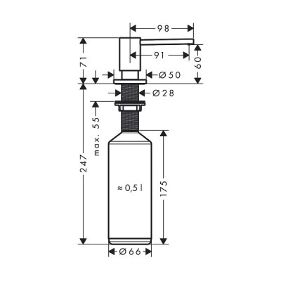 画像2: ハンスグローエ 42818000 アクサーソープ・ローションディスペンサー クロム ♪