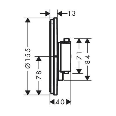 画像2: ハンスグローエ 15553000 ShowerSelect Comfort S シャワーサーモスタット 埋込式 混合水栓 1アウトレット φ155(化粧部) クロム ♪