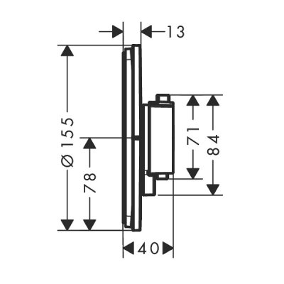 画像2: ハンスグローエ 15554000 ShowerSelect Comfort S シャワーサーモスタット 埋込式 混合水栓 2アウトレット φ155(化粧部) クロム ♪