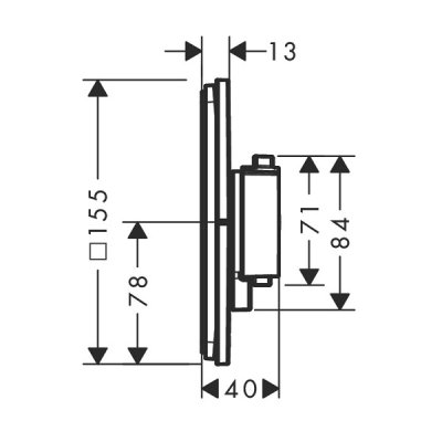 画像2: ハンスグローエ 15588000 ShowerSelect Comfort Q シャワーサーモスタット 埋込式 155/155(化粧部) クロム ♪