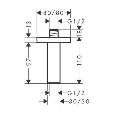 画像2: ハンスグローエ 24338000 シーリングコネクター E 100mm クロム ♪