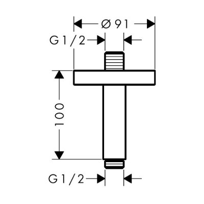 画像2: ハンスグローエ 26432000 アクサー シーリングコネクター100 mm クロム ♪