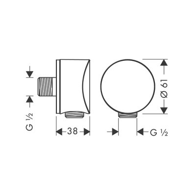 画像2: ハンスグローエ 26453140 FixFit シャワー取出口 S( 逆止弁付) ブラッシュドブロンズ ♪