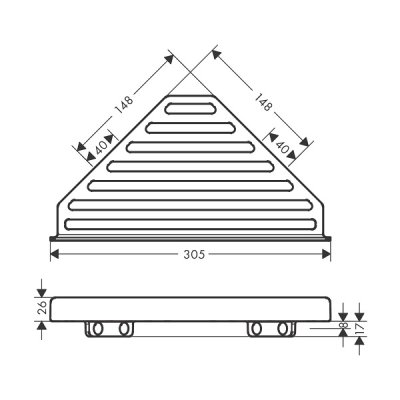 画像2: ハンスグローエ 41741340 AddStoris コーナーバスケット ブラッシュドブラッククロム 受注生産品 ♪§