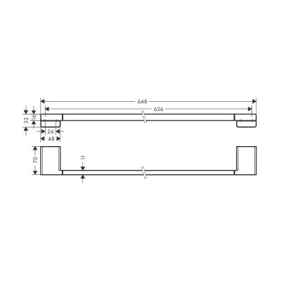 画像2: ハンスグローエ 41747140 AddStoris バスタオルレール 648mm ブラッシュドブロンズ 受注生産品 ♪§