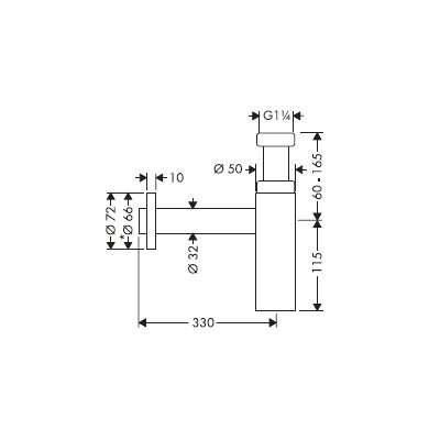 画像2: ハンスグローエ 51305000 アクサー 部品 ボトルトラップ (ヨーロッパ製洗面器用) クロム ♪