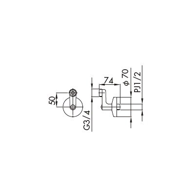 画像2: ハンスグローエ 52054719 共通部品 止水栓付偏心脚(2個入り、フランジ φ70mm) ♪