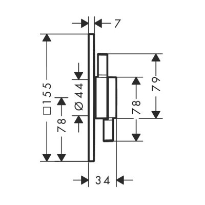 画像2: ハンスグローエ 75414000 DuoTurn Q 埋込式シングルレバー混合水栓 2アウトレット(化粧部) クロム ♪