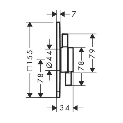 画像2: ハンスグローエ 75614000 DuoTurn Q 埋込式シングルレバー混合水栓 1アウトレット(化粧部) クロム ♪