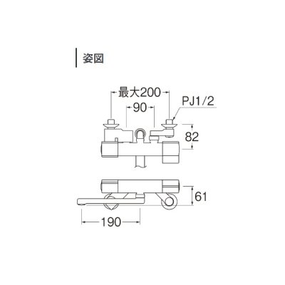 画像2: 三栄水栓 SK18CK-M6L19 混合栓 サーモシャワー混合栓(FBミスト)